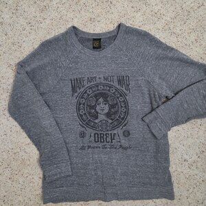 OBEY Women's Sweatshirt Make Art Not War Sz L
